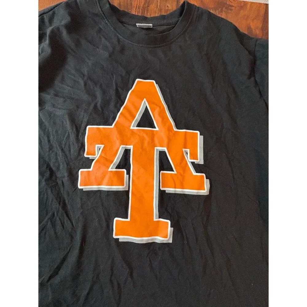Astraco Mens Wolfpack The Trail Long Sleeve Graphic Tee Black‎ Orange Large